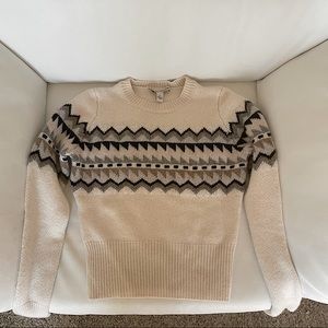 🍂 Cream Fair Isle Autumn Cashmere Sweater XS 🍂